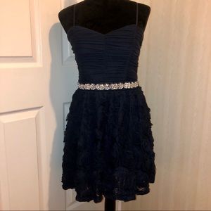Short Navy Homecoming Dress